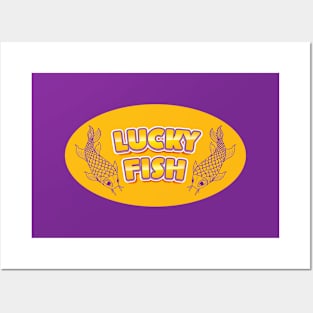 Lucky Fish Yellow Oval Posters and Art